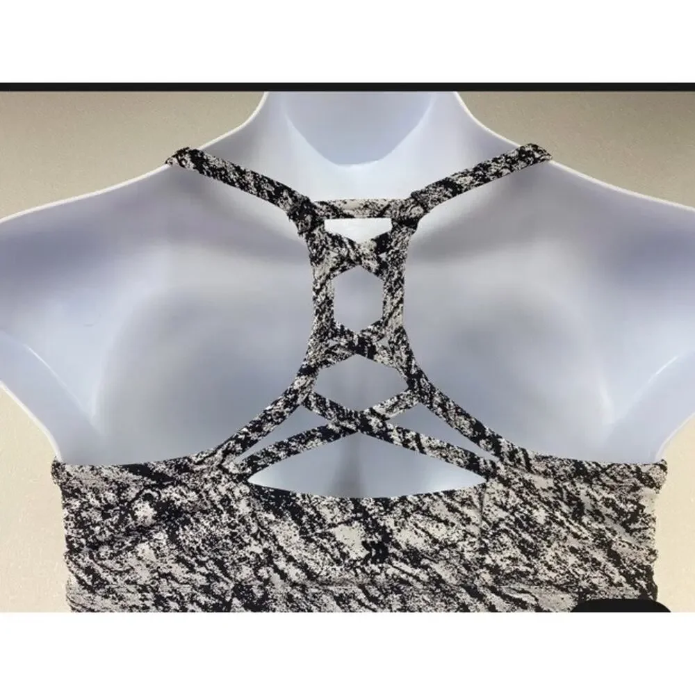 All in Motion Sports Bra Women’s Large Black Gray Marbled Medium Support